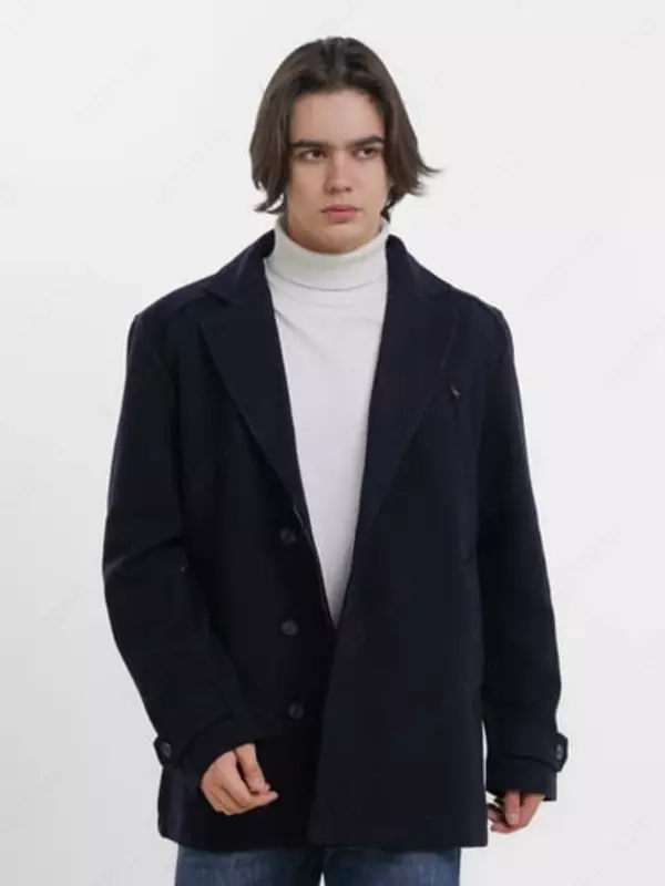 Мужское шерстяное темно-синее полупальто Blend Ambitious - 1 144 000 сум