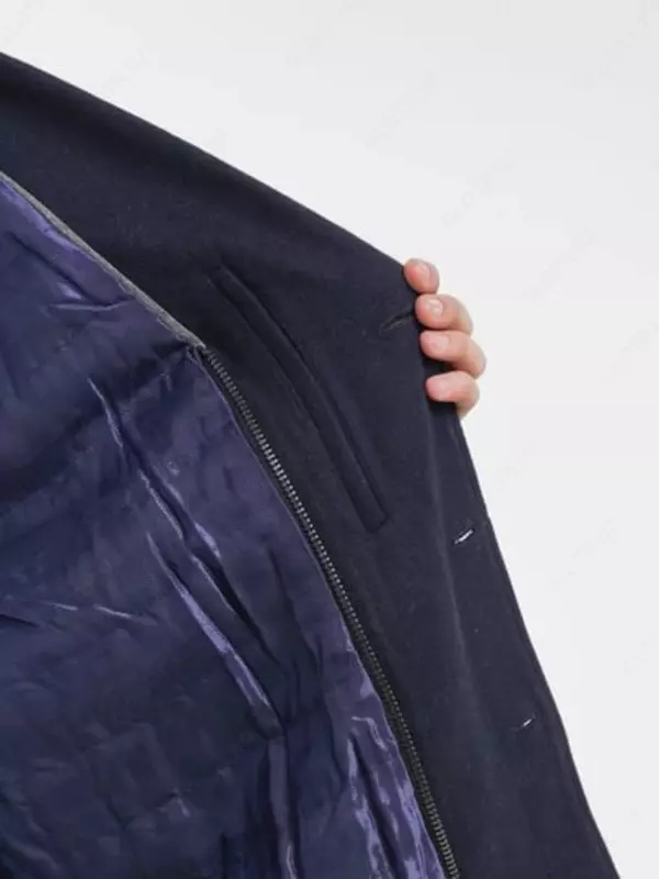 Мужское шерстяное темно-синее полупальто Blend Ambitious Только в розницу