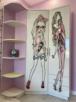 Матовая аэрография на мебели