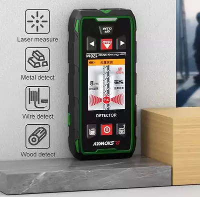  SNDWAY SW-6100GT — 2 в 1: Детектор скрытой проводки и Лазерная рулетка (120м) - 