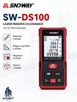 SW-DS100 Лазерный дальномер‑рулет