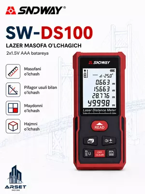 SW-DS100 Лазерный дальномер‑рулет