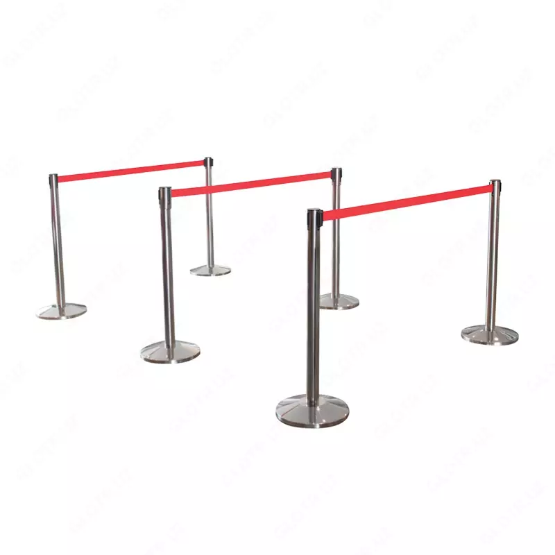 Стойка ограждения с лентой, Столбики ленточные