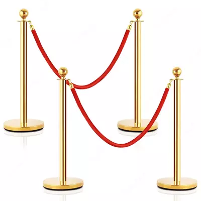 Президентские стойки канатные Золотые декоративные стойки