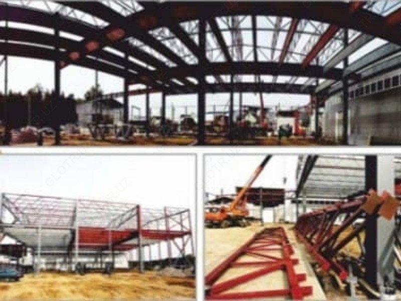 Payvandlangan nurga asoslangan ishlab chiqarish binosi