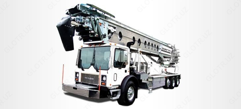 Телескопический ленточный транспортер TELEBELT TB 32/110 смонтированный на автомобильном шасси MACK MRU 613 E