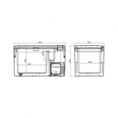 Ikki kamerali kompressorli avtosovutgich Alpicool TWW35