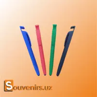 Матовые пластиковые ручки с стилусом и подствкой для телефона