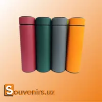 Матовые термоса с термо датчиком (Печать с лицевой стороны)