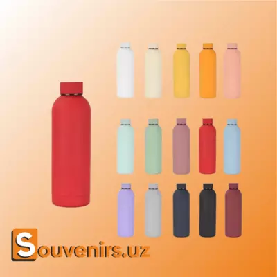 Бутылки для воды с soft - touch покрытием (Печать с лицевой стороны)