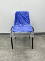 Стул с металлическим каркасом и пластиковым сиденьем (синий)