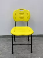 Стул с металлическим каркасом и пластиковым сиденьем (желтый)