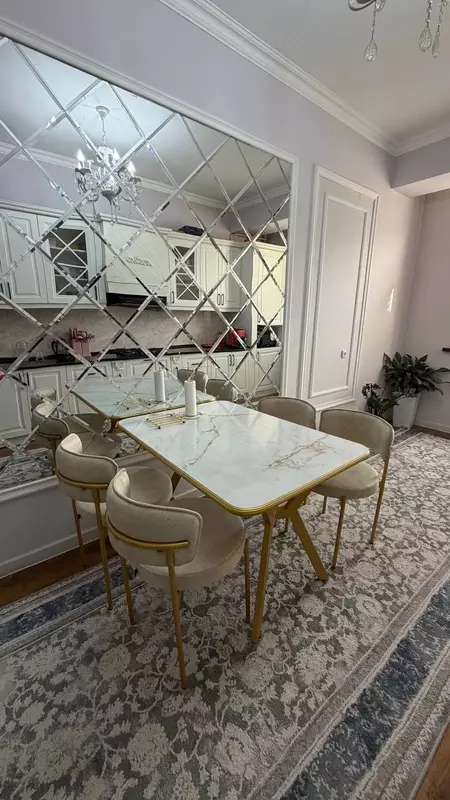 6 стульев) "Unique Mebel" Модель № 010 (Кремовый/золотистый)