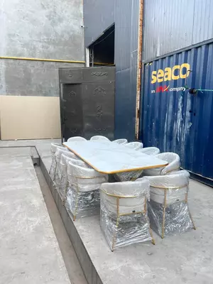 12 стульев) "Unique Mebel" Модель № 011 (Кремовый/золотистый)