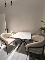 Ovqatlanish xonasi va oshxona mebellari toplami (stol  4 ta stul) Unique Mebel Model № 014 (Oq/Qora)