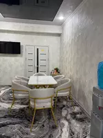   Комплект мебели для столовой и кухни (стол  6 стульев) Unique Mebel Модель № 019 (Белый/золотистый)