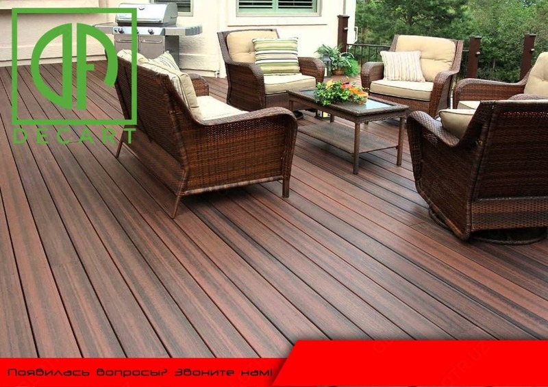 Sifatli WPC taxta taxtasi fextavonie va Dekartdan qadamlar