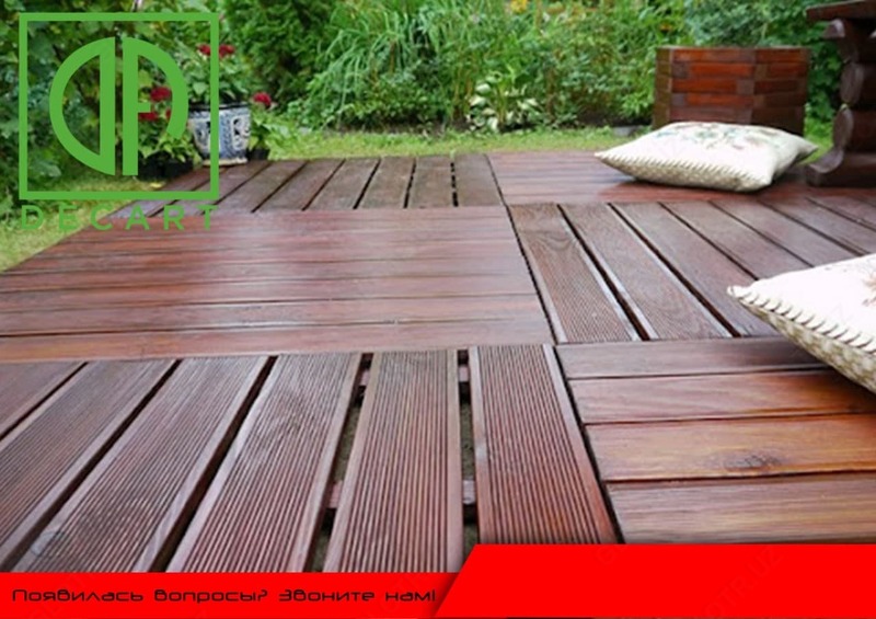 Teras taxtasi (pol va devorlar) sifatli issiqlik bilan ishlangan yog'och