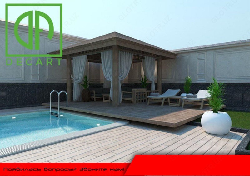 ДПК. Фасадные и Террасные панели из дпк полы вокруг бассейна