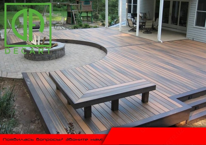 WPC teras va gazebo Teras taxta issiqlik bilan ishlangan yog'och