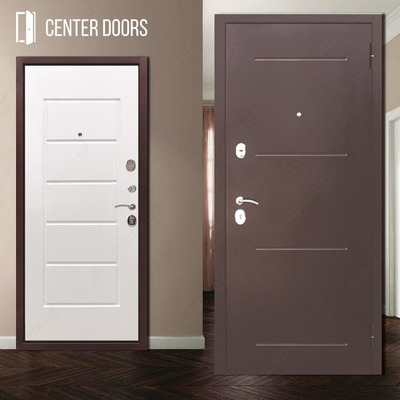 Входная дверь ГАРДA Медный антик Белый ясень