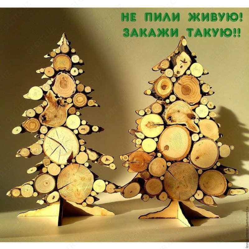 Новогодние елки из дерева №2
