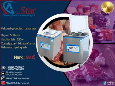 Vakuumli qadoqlash uskunalari - Narx so&#039;rov asosida