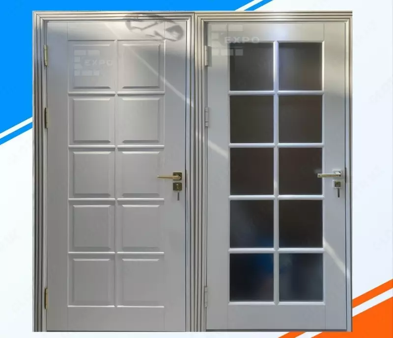 Межкомнатная МДФ стеклянная дверь с рамкой "Н-2 (Россия)