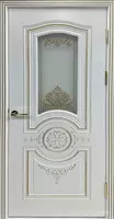 Межкомнатная МДФ стеклянная дверь "Санторини" Эмаль (Россия)