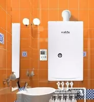 Настенный двухконтурный газовый котел AKFA 24 кВт  с дымоходом  газовым регулятором и фильтром