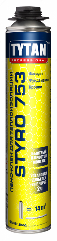  TYTAN STYRO 753 ПОЛИУРЕТАНОВЫЙ КЛЕЙ ДЛЯ ТЕПЛОИЗОЛЯЦИИ 750 мл - 