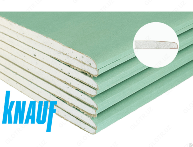 ГИПСОКАРТОННЫЙ КНАУФ-ЛИСТ ВЛАГОСТОЙКИЙ 2500х1200х9 5 мм