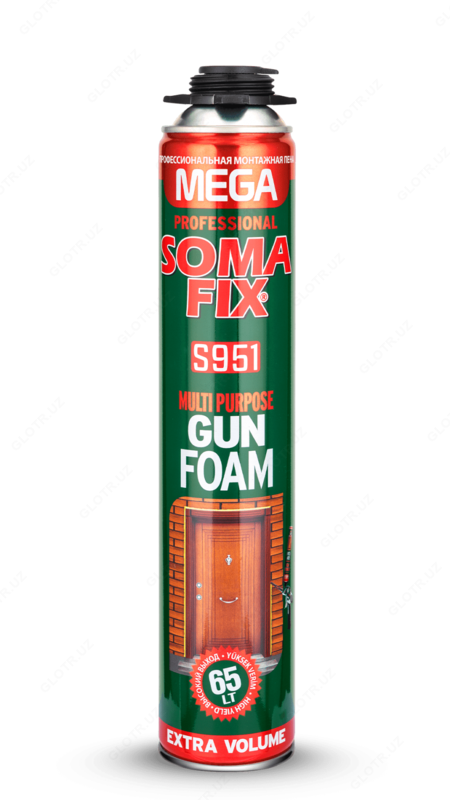  SOMAFIX MEGA ПРОФЕССИОНАЛЬНАЯ МОНТАЖНАЯ ПЕНА - S951 - 850мл/960гр (65л) - 