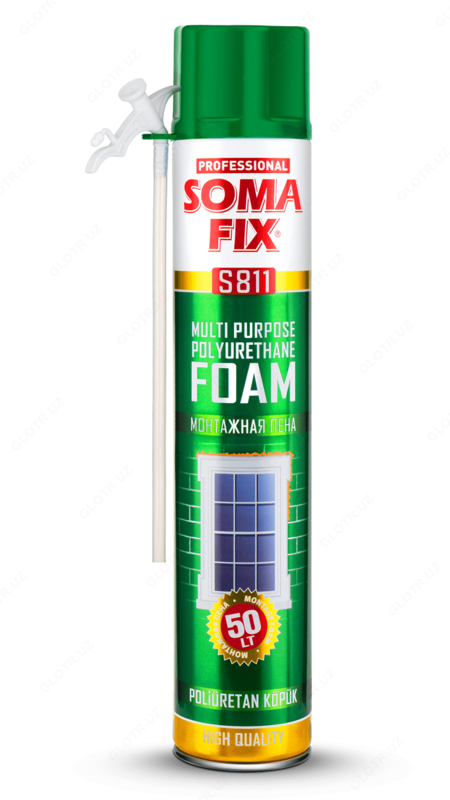  SOMAFIX ПОЛИУРЕТАНОВАЯ МОНТАЖНАЯ ПЕНА - S811 750мл/850гр - 