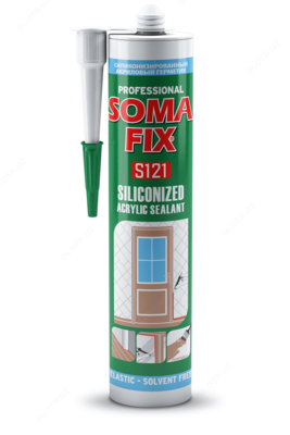 SOMAFIX СИЛИКОНИЗИРОВАННЫЙ АКРИЛОВЫЙ ГЕРМЕТИК - S121 310мл/500гр SOMAFIX СИЛИКОНИЗИРОВАННЫЙ АКРИЛОВЫЙ ГЕРМЕТИК - S121 310мл/500гр