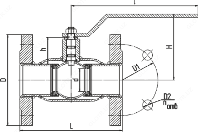 Кран шаровой стальной фланцевый LD КШЦФ Ду 32 Ру 40 - 370 125 сум от 1 шт.