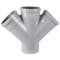 Крестовина канализационная Vero 45° ∅ 75-75-75