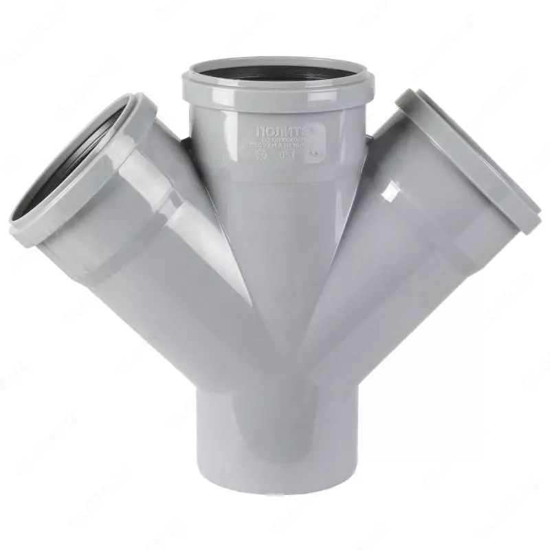 Крестовина канализационная Vero 45° ∅ 75-75-75