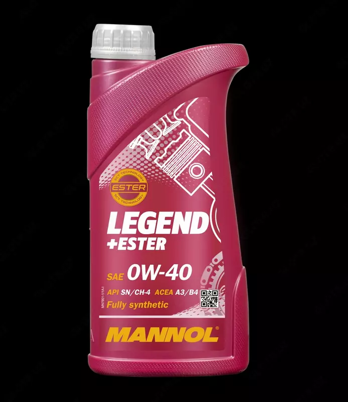 Синтетическое моторное масло Mannol LEGEND+ESTER 0w40 API SM/CF 1л.