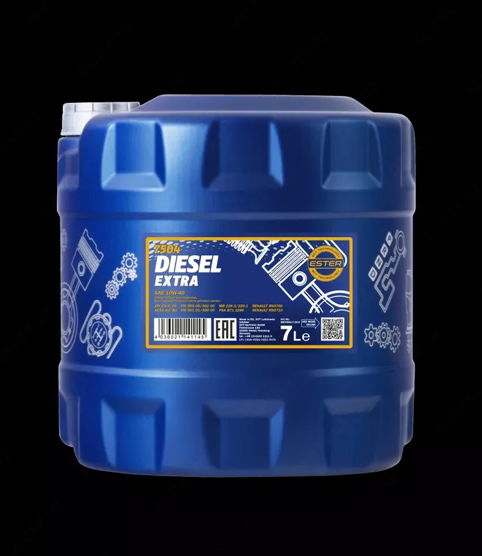 Полусинтетическое моторное масло Mannol DIESEL EXTRA 10w40 API CH-4/SL 7л.