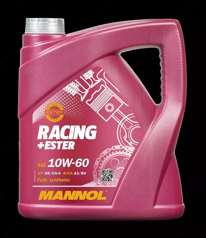  Полусинтетическое моторное масло Mannol Racing+Ester 10W-60 4л. - 