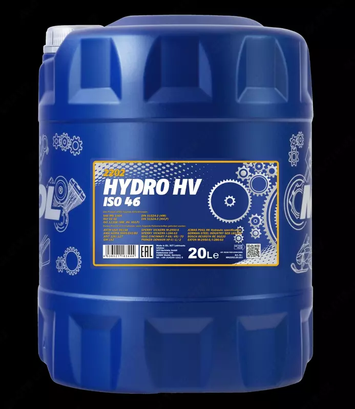 Гидравлическое масло Mannol HYDRO HV ISO 46 20л.