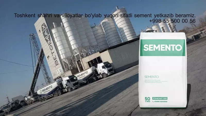  Sement sotamiz va yetkazib beramiz Chakana savdo