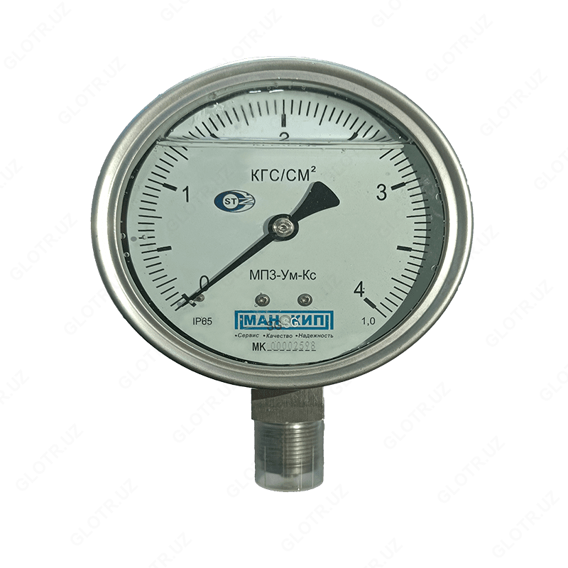 МАНОМЕТР КОРРОЗИОННОСТОЙКИЙ МП3-УМ-КС (0...4 КГ/СМ2)