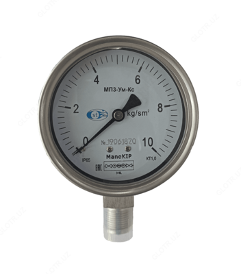 Korroziyaga chidamli manometr MP3-UM-KS (0 ... 10 KG / CM2)