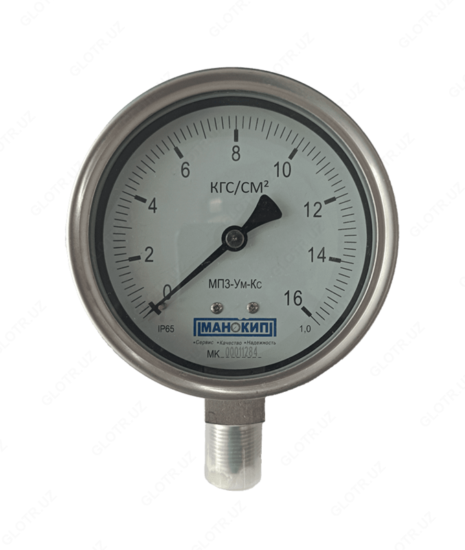 МАНОМЕТР КОРРОЗИОННОСТОЙКИЙ МП3-УМ-КС (0...16 КГ/СМ2)