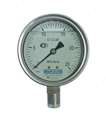 KOROZIYONGA CHAROSLIGI MANOMETR MP3-UM-KS (0 ... 25 KG / CM2)