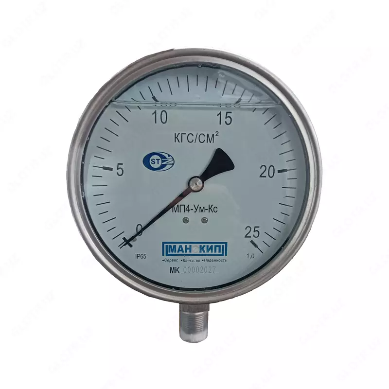 Korroziyaga chidamli manometr MP4-UM-KS (0 ... 25 KG / CM2)