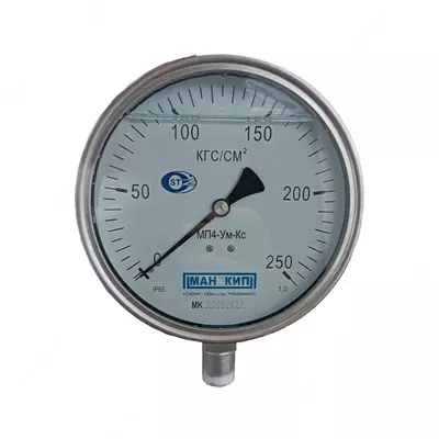Korroziyaga chidamli manometr MP4-UM-KS (0 ... 250 KG / CM2)