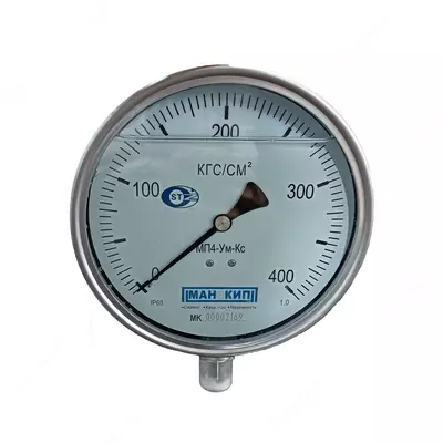 Korroziyaga chidamli manometr MP4-UM-KS (0 ... 400 KG / CM2)
